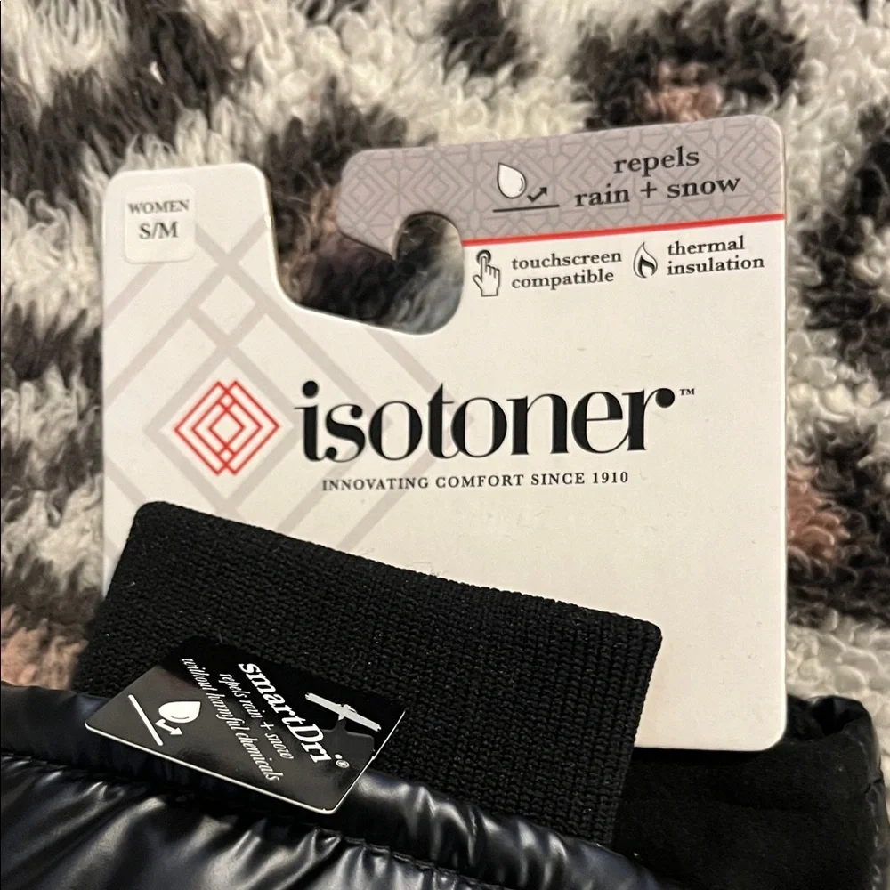 Isotoner Metallic Black Convertible Winter Mittens - Picture 6 of 10
